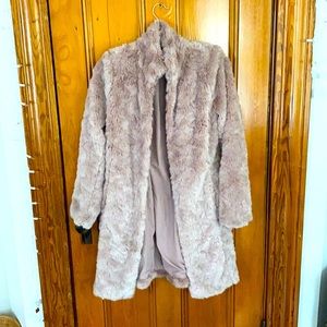 Cabi pink mauve fur coat nwot